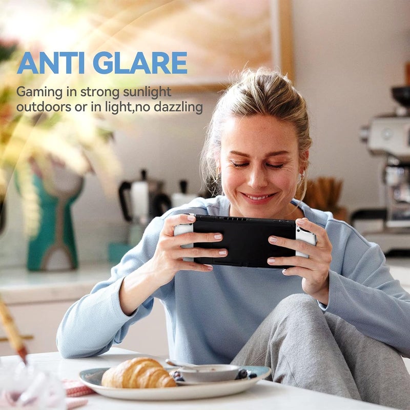 ivoler 2-Pack Screen Protector Matte Tempered Glass for Nintendo Switch OLED Model, Matte Anti Glare Protector with [Alignment Frame] Anti-Scratch Full Coverage Guard for Nintendo Switch Model 7'' - Image 4